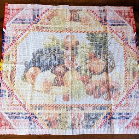 Fruit Theme Kitchen Tea Towel & Pot Holders Set (5pc) 1960s - Picture 4 of 12